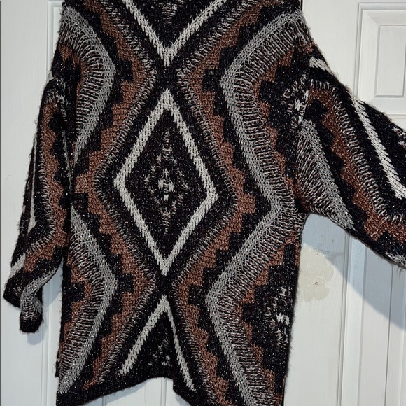 MNG MANGO Rare Oversized Chunky Knit Glittery Boho Cardigan - Picture 11 of 16